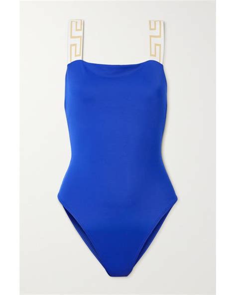 versace jacquard-trimmed swimsuit
